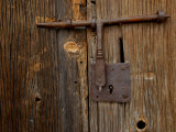 Rusty Barn Door Lock on an Old Hacienda Photographic Print by Medford Taylor