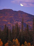 Moonrise over Mountains with Autumn Colors Photographie par Paul Nicklen