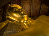 Gilded Reclining Buddha Statue at the Wat Po Temple, Bangkok Photographic Print by Rebecca Hale
