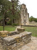 San Antonio, Texas, Mission Espada Old Well and Church Facade Photographic Print by Richard Nowitz
