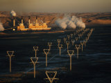 Coal-Fired Electric Plant and High Voltage Transmission Lines Photographic Print by Paul Chesley