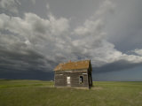 Thunderclouds Menace an Abandoned Homestead in Western North Dakota, Photographic Print
