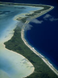 Aerial of the Outer Reef and Barrier Island Off of Bora Bora Photographie par Paul Chesley