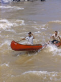 Front Man Paddles Air, Steersman Aims Canoe for Swift Water in Rapids Photographie par Walter Meayers Edwards