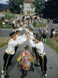 Morris Dancers Perform on a Village Street as Spectators Watch Photographic Print by David Boyer