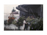 Young Girl Prepares Food by the Garden of an Ancient Wine Press Photographic Print by Wilhelm Tobien