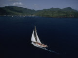 Charter Yacht Sailing Off of the Coast of Martinique Photographie par Jodi Cobb
