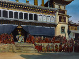 Yama, the God of Death, Dances at the Top of the Chanting Hall Steps Photographic Print by Dr. Joseph F. Rock