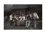 With Fiddle and Pipe, the Men of Tatry Entertain Residents of Poronin Photographic Print by Hans Hildenbrand