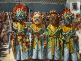 Dancers, known as Bowa, Pose as Gombo, Masur Lhamo, and their Wives Photographic Print by Dr. Joseph F. Rock