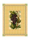 Grapes on Patterned Background Posters
