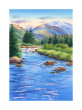 Mountains and River Landscape Posters
