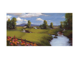 Landscape Cottage and Stream Affiches