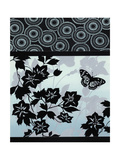 Flower and Butterfly Silhouette Print