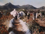 Farmers Stand Near their Home in Andalusia Photographie par Gervais Courtellemont
