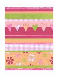 Gingham Hearts and Flowers Posters