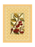Cherries on Patterned Background Posters