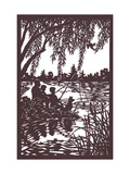Dad and Kids Fishing Print