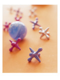 Toy Blue Ball and Jacks Posters