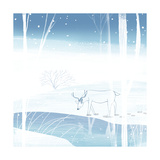 Deer on Snowy Day Pósters Deer on Snowy Day Pósters