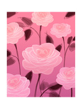 Pink Roses with Maroon Stems Láminas