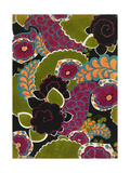 Graphic Pink and Green Paisley Posters