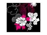 White Floral on Black Posters