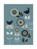 Graphic Birds and Flowers Pósters