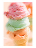Triple Scoop Ice Cream Cone Prints
