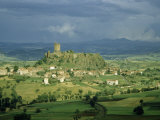 Castle Tower on Lava Rock Dominates Rural Valley of Old Volcanic Bowl Photographie par Walter Meayers Edwards