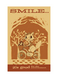 Smiling Squirrel on Bike Láminas Smiling Squirrel on Bike Láminas