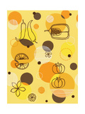 Fruits and Vegetables on Yellow Posters