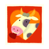 Cow with Heart Posters