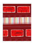 Cat Pattern on Red Background Poster