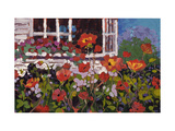 Red Flowers in Garden Poster