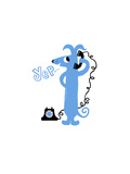Blue Dachshund on Phone Photo