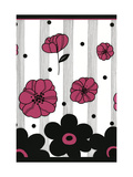 Pink and Black Flowers Pósters
