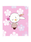 Rabbit in Striped Shirt Art