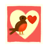 Robin with Heart Affiches