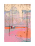 Couple on Park Bench Print