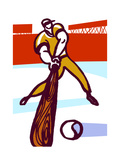 Hitting the Baseball Poster