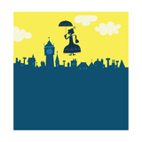Mary Poppins in Sky Plakaty