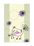 Floral Heart Lovebirds Affiches