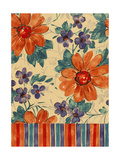 Floral Pattern with Stripes Poster