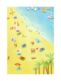 Looking Down on Beach Scene Plakater Looking Down on Beach Scene Plakater