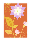 Flowers with Stems and Leaves Print