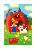 Happy Barnyard Animals Pósters