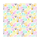 Bright Colored Leaf Pattern Posters