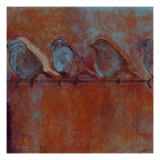 Row of Sparrows I Reproduction procédé giclée par Norman Wyatt Jr.