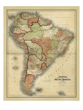 Antique Map of South America Giclée-Druck von Alvin Johnson